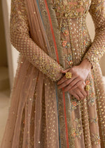 Dusty Pink Embroidered Net Pishwas Dress (3-Piece) - Image 4