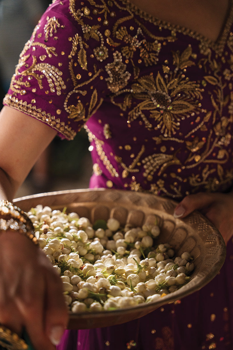 Pakistani Magenta Zardozi Net Pishwas Dress (3-Piece) - Image 6