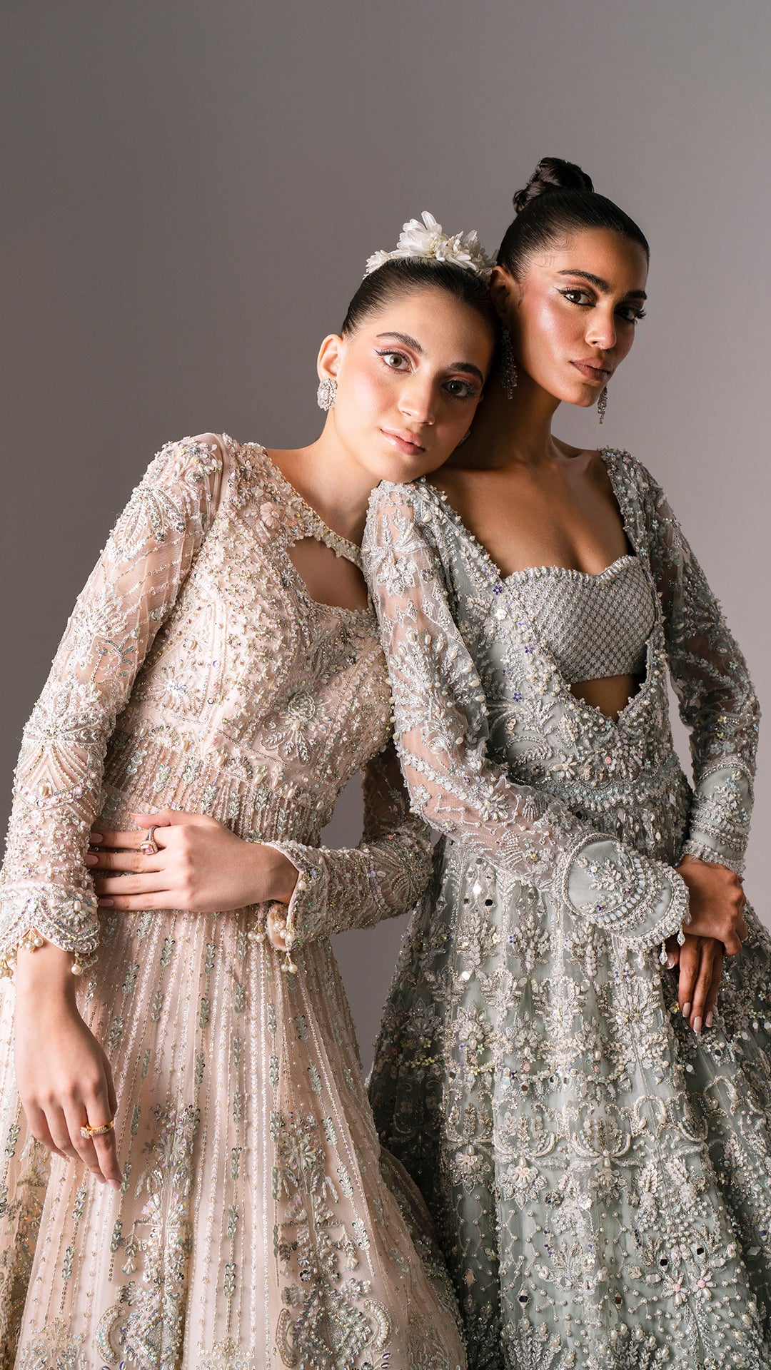 Blush Pink Hand-Embellished Net Pishwas (3-Piece) - Image 12