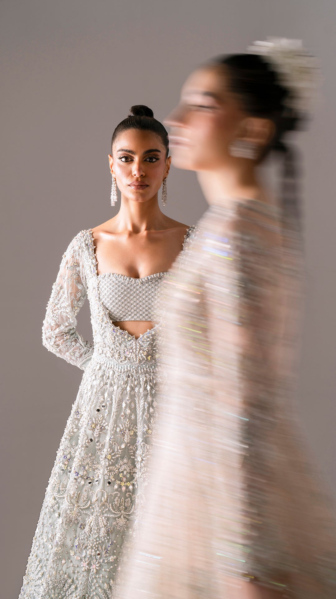 Blush Pink Hand-Embellished Net Pishwas (3-Piece) - Image 15