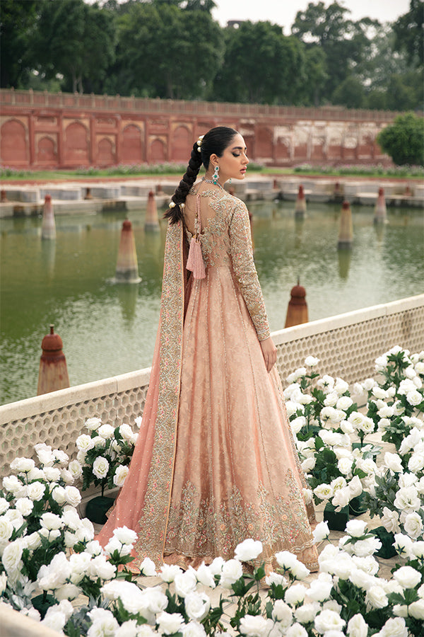 Indian Frosted Pink Embellished Organza Pishwas Dress (3-Piece) - Image 2