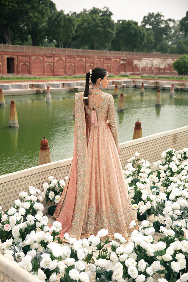 Indian Frosted Pink Embellished Organza Pishwas Dress (3-Piece) - Image 4