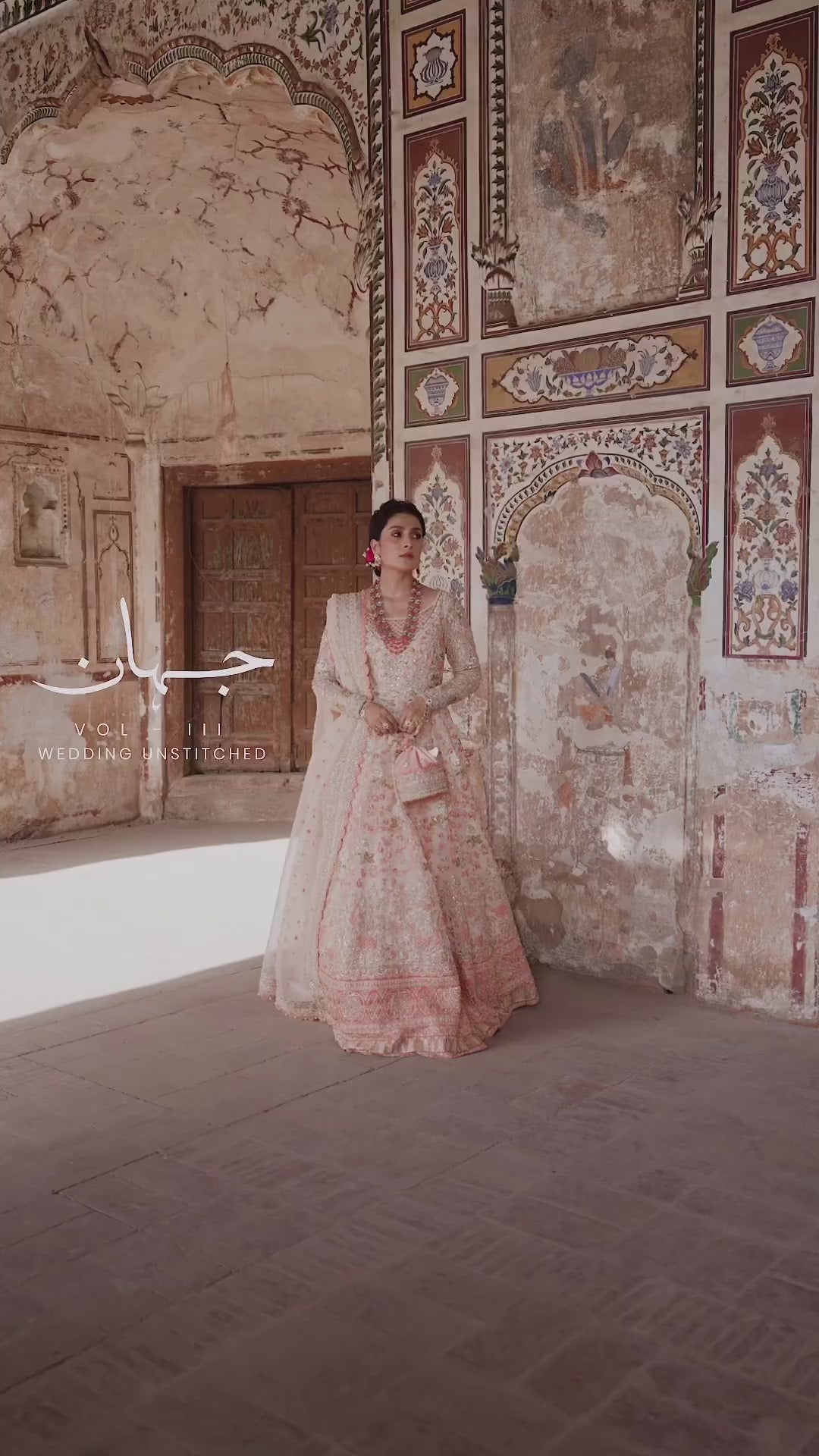 Pakistani Soft Pink Embroidered Organza Pishwas Dress (3-Piece) - Image 12