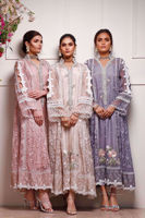 Blush Pink Embroidered Organza Pishwas (3-Piece) - Image 9