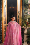 Pakistani Pink Zardozi Embroidered Net & Organza Bridal Pishwas (3-Piece) - Image 5
