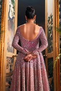 Pakistani Pink Zardozi Embroidered Net & Organza Bridal Pishwas (3-Piece) - Image 7
