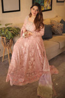 Chai Pink Zardozi Organza & Silk Pishwas (3-Piece) - Image 3