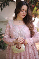 Chai Pink Zardozi Organza & Silk Pishwas (3-Piece) - Image 4