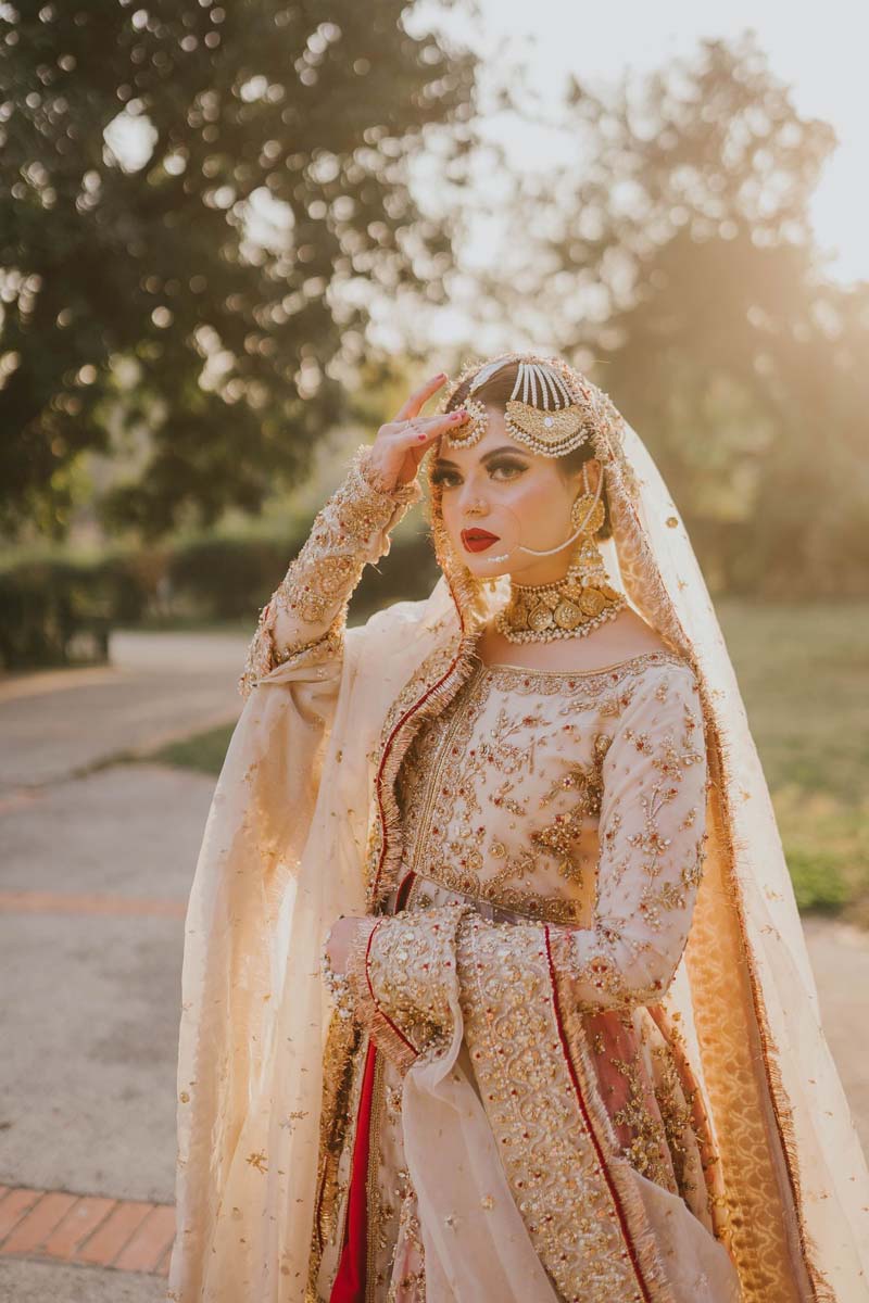 Pakistani Blush Pink Zardozi Organza Pishwas Dress (3-Piece) - Image 5