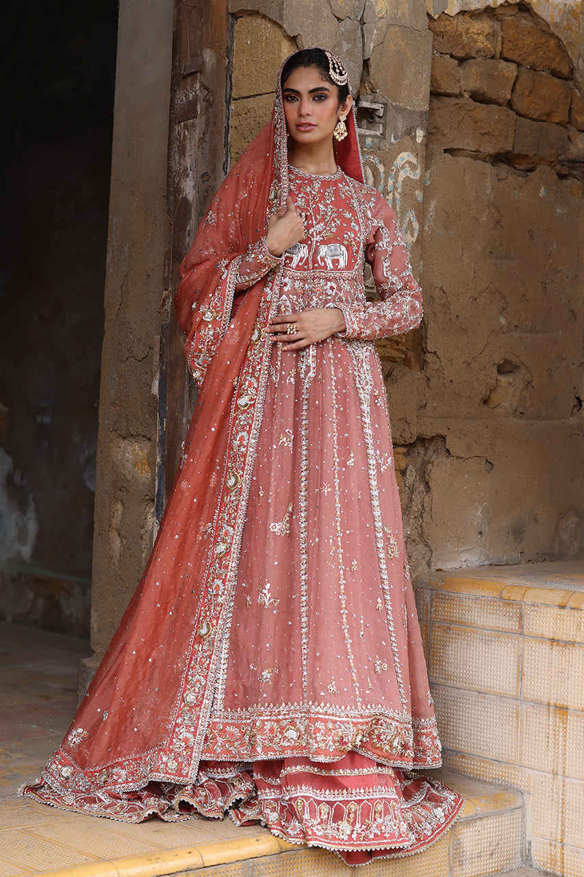 Soft Pink Zardozi Organza Pishwas Dress (3-Piece) - Image 1