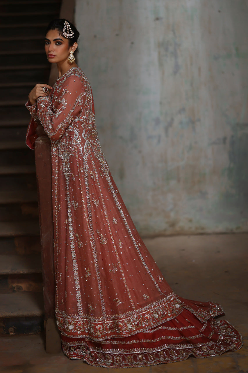 Soft Pink Zardozi Organza Pishwas Dress (3-Piece) - Image 4