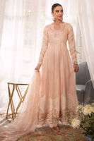 Powder Pink Embroidered Silk Net Pishwas (3-Piece) - Image 2