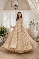 Baby Pink & Peach Embroidered Silk Net Pishwas (3-Piece) - Image 2