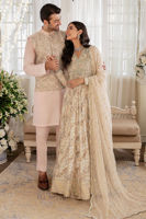 Baby Pink & Peach Embroidered Silk Net Pishwas (3-Piece) - Image 6