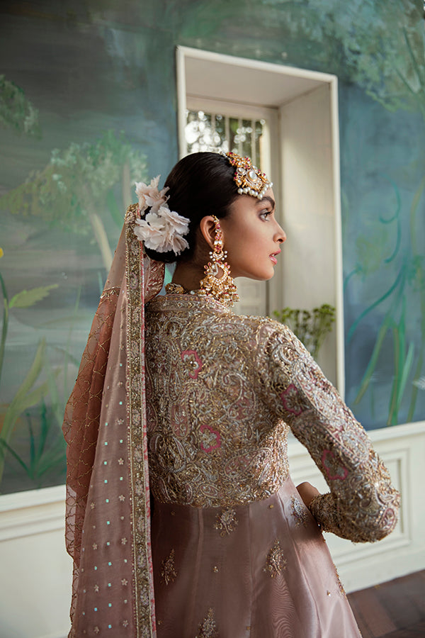 Pakistani Blush Pink Embellished Tissue Pishwas (2-Piece) - Image 5