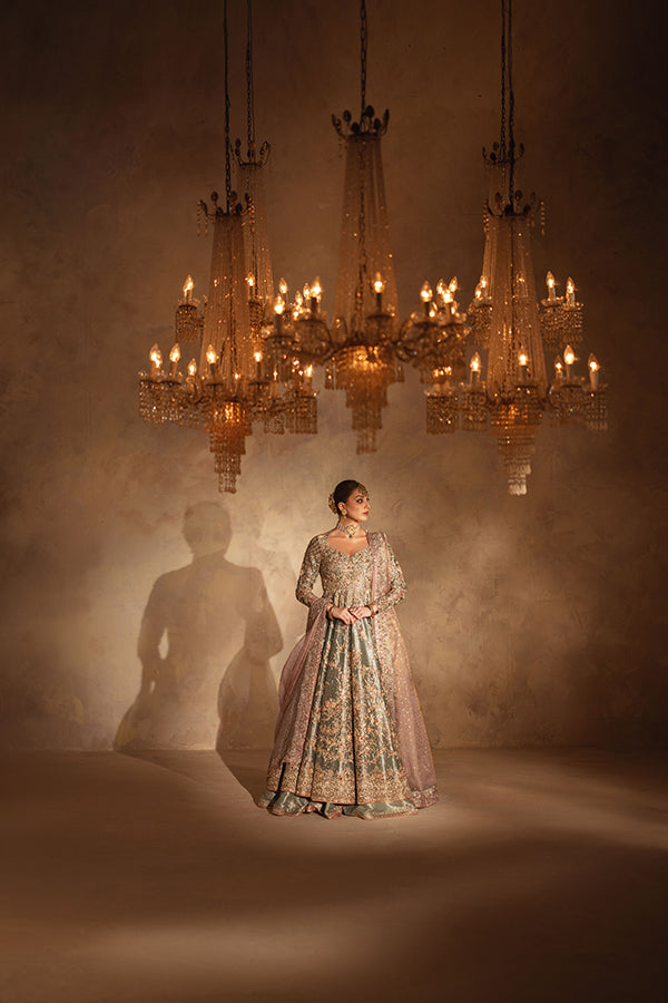 Dusty Pink Embroidered Tissue Pishwas Dress (3-Piece) - Image 6