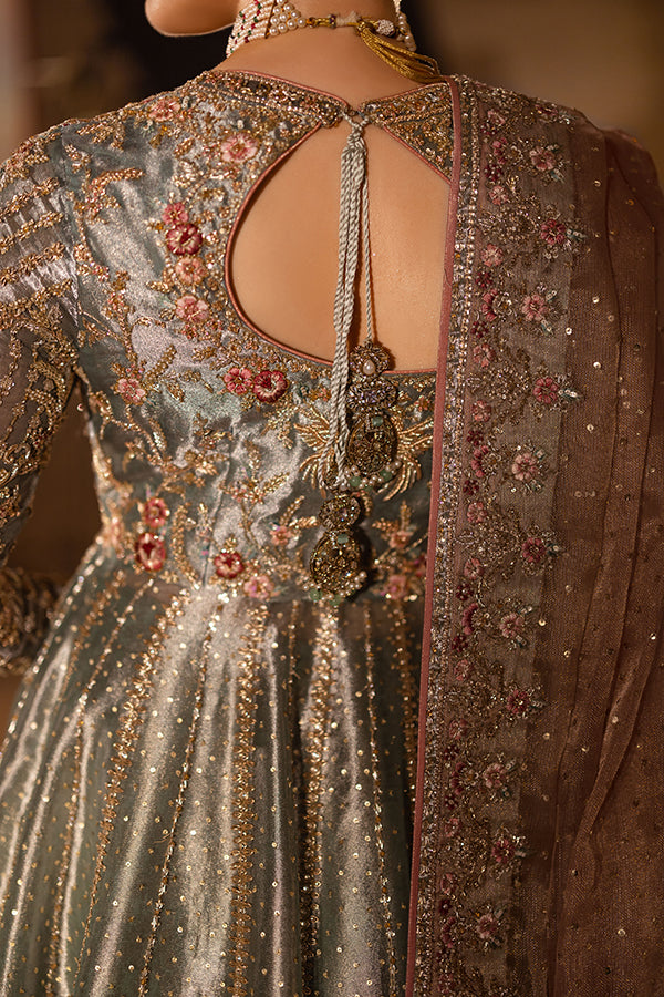 Dusty Pink Embroidered Tissue Pishwas Dress (3-Piece) - Image 7