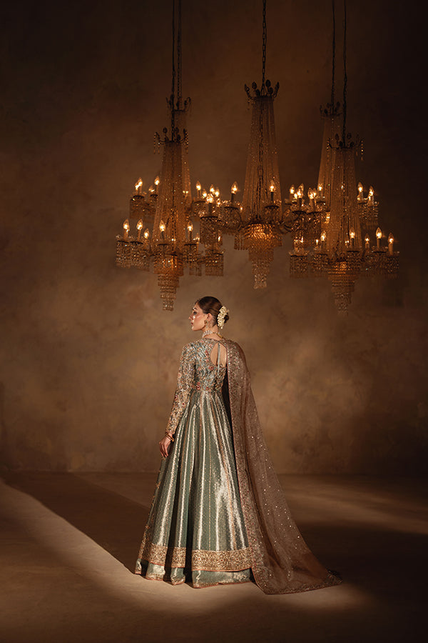 Dusty Pink Embroidered Tissue Pishwas Dress (3-Piece) - Image 8