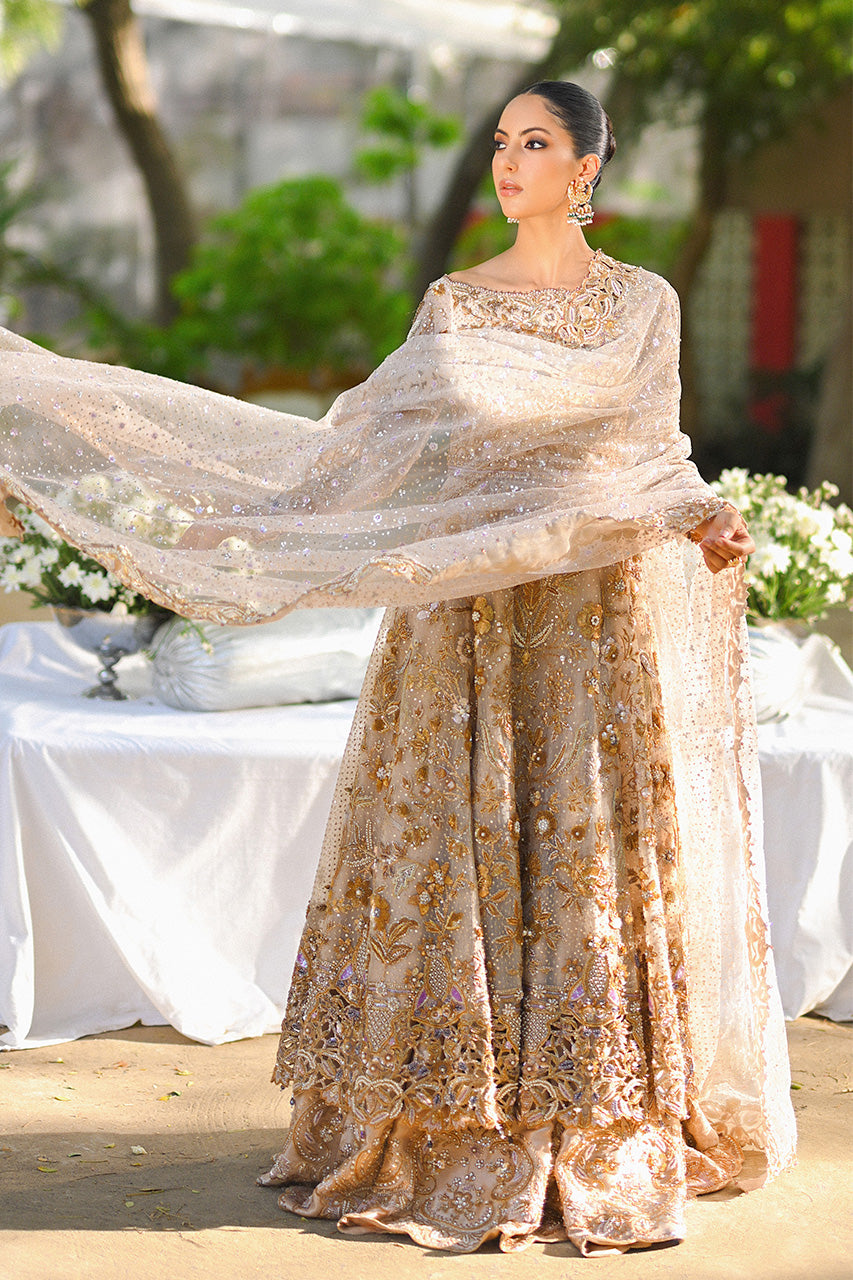 Pale Pink Zardozi Tulle Pishwas Dress (3-Piece) - Image 9