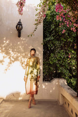 Pakistani Shaded Nude-Pink Embellished Chamois Silk Salwar Kameez (2-Piece) - Image 6