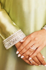 Pakistani Shaded Nude-Pink Embellished Chamois Silk Salwar Kameez (2-Piece) - Image 7