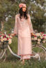 Pakistani Powder Pink Embroidered Chiffon Jacquard Salwar Kameez (2-Piece) - Image 2