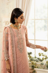 Pakistani Blush Pink Embroidered Chiffon Salwar Kameez (3-Piece) - Image 11