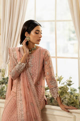 Pakistani Blush Pink Embroidered Chiffon Salwar Kameez (3-Piece) - Image 6