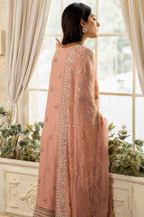 Pakistani Blush Pink Embroidered Chiffon Salwar Kameez (3-Piece) - Image 7