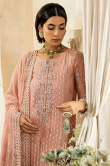 Pakistani Blush Pink Embroidered Chiffon Salwar Kameez (3-Piece) - Image 9