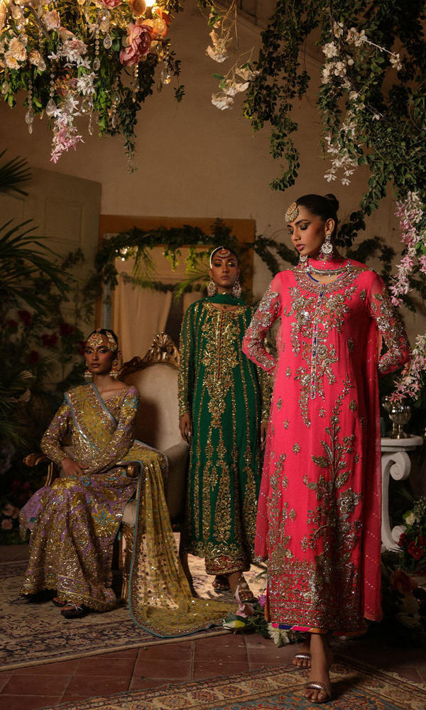 Pakistani Pink Hand-Embellished Chiffon Salwar Kameez (3-Piece) - Image 10