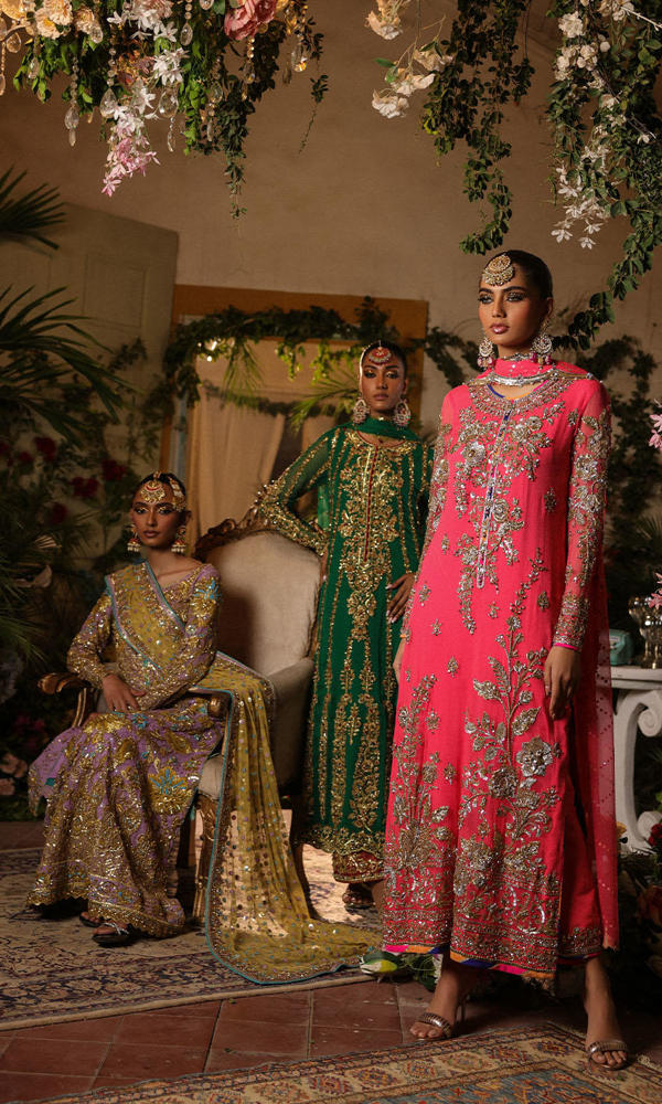 Pakistani Pink Hand-Embellished Chiffon Salwar Kameez (3-Piece) - Image 9