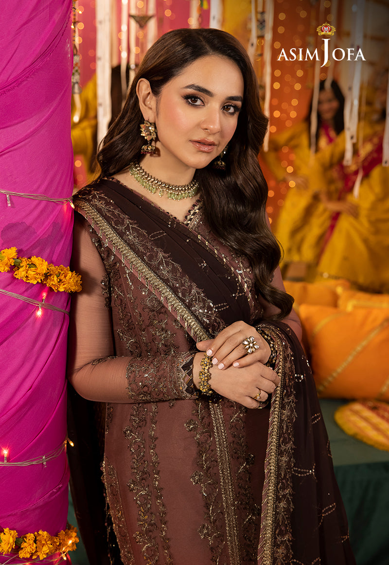 Dull Salmon Embroidered Chiffon 3-Piece Suit - Image 3