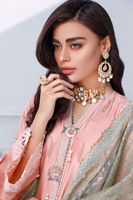 Pakistani Pastel Pink Embroidered Cotton Net Salwar Kameez (3-Piece) - Image 5