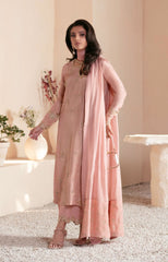 Pakistani Tea Pink Embellished Georgette Salwar Kameez (3-Piece) - Image 3