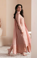 Pakistani Tea Pink Embellished Georgette Salwar Kameez (3-Piece) - Image 4