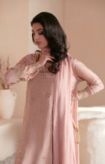 Pakistani Tea Pink Embellished Georgette Salwar Kameez (3-Piece) - Image 6
