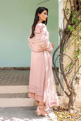 Chai Pink Embroidered Georgette Chiffon Salwar Kameez (3-Piece) - Image 6