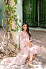 Chai Pink Embroidered Georgette Chiffon Salwar Kameez (3-Piece) - Image 8