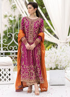 Magenta Zardozi Jamawar Silk Kurta (3-Piece) - Image 5