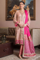 Pakistani Pink Zardozi Kamdani Net Salwar Kameez (3-Piece) - Image 3