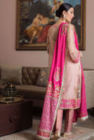 Pakistani Pink Zardozi Kamdani Net Salwar Kameez (3-Piece) - Image 5