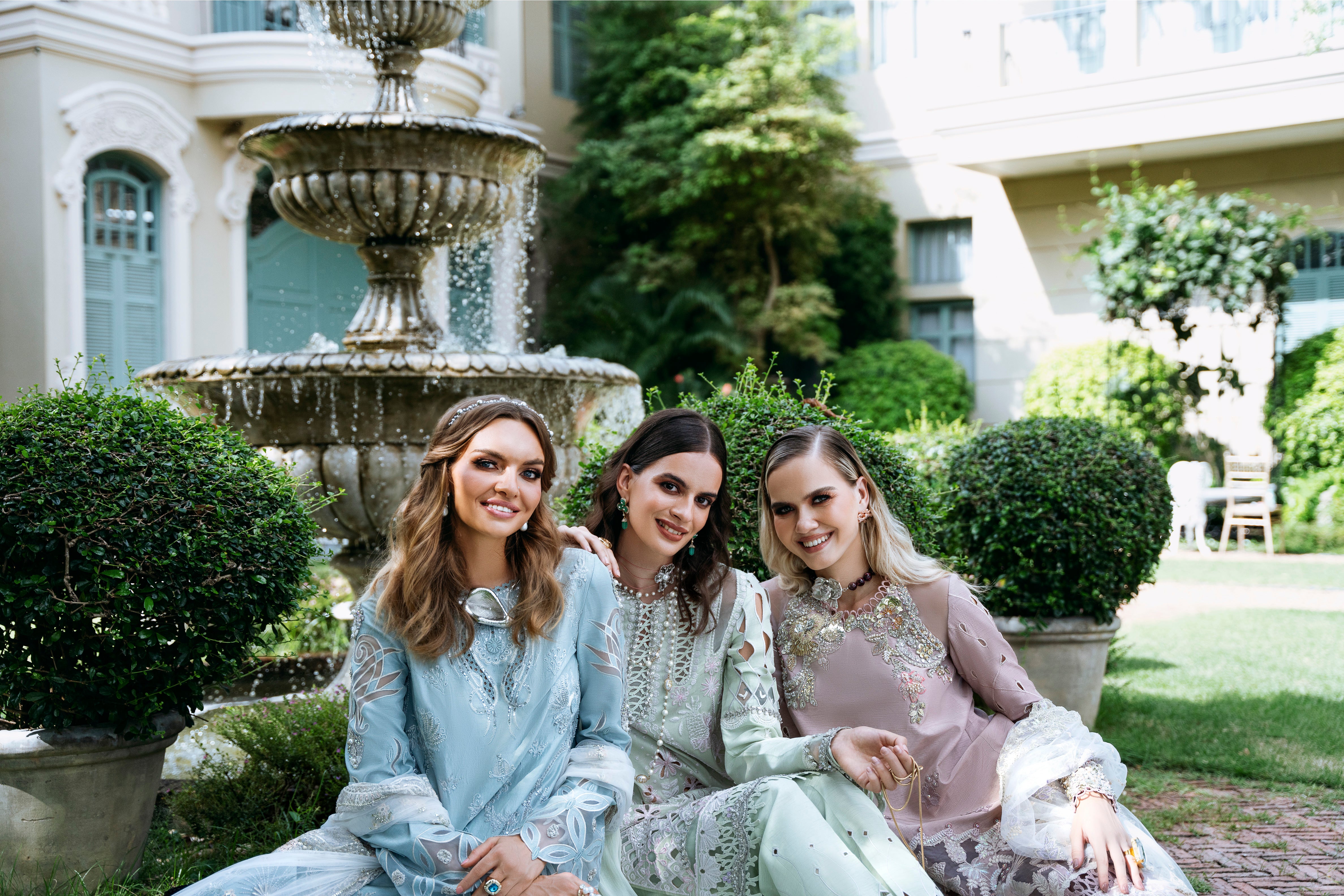 Pakistani Dusty Mauve Embroidered Korean Raw Silk Salwar Kameez (3-Piece) - Image 6