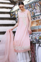 Blossom Pink Handworked Korean Silk Salwar Kameez (3-Piece) - Image 5