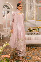 Soft Pink Embroidered Lamé Salwar Kameez (3-Piece) - Image 2