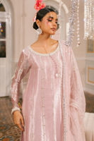 Soft Pink Embroidered Lamé Salwar Kameez (3-Piece) - Image 3