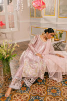 Soft Pink Embroidered Lamé Salwar Kameez (3-Piece) - Image 5