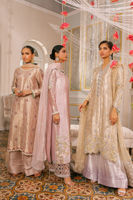 Soft Pink Embroidered Lamé Salwar Kameez (3-Piece) - Image 9