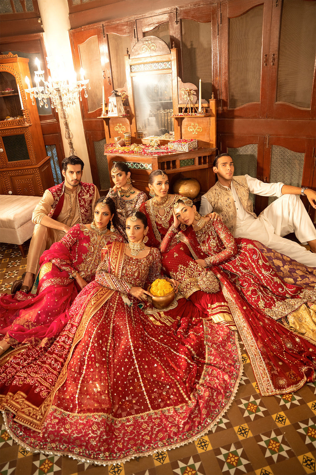 Pakistani Deep Pink Zardozi Lamé Salwar Kameez (3-Piece) - Image 12