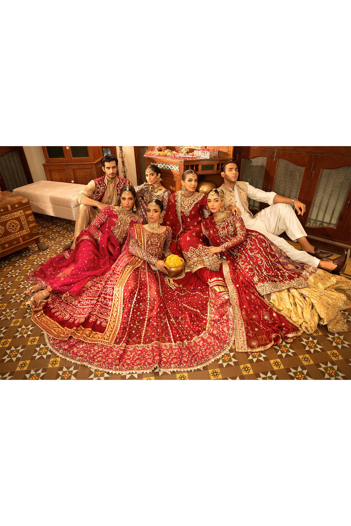 Pakistani Deep Pink Zardozi Lamé Salwar Kameez (3-Piece) - Image 14